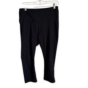 Bally Total Fitness Black Capri Leggings Womens Medium Workout Yoga Pants‎ M